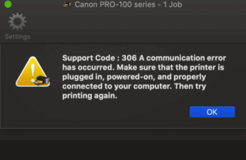What is Canon Printer Error 306?